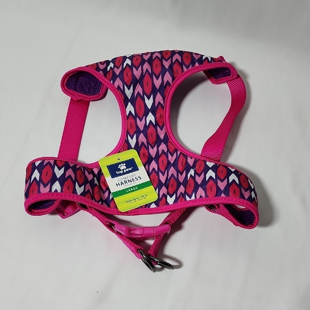 Top Paw Pink and Purple Patterned Dog Harness